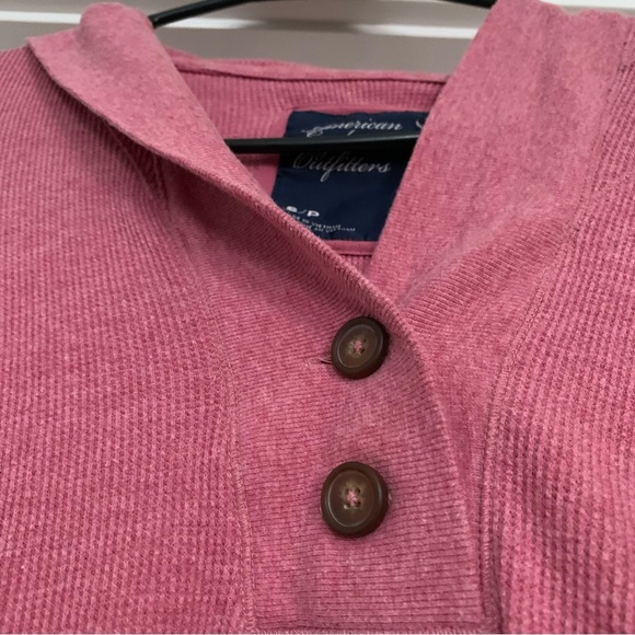 AMERICAN EAGLE Pink Knit Sweater Hoodie/Sweatshirt-Size Small - Picture 8 of 11